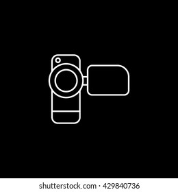 Camcorder Icon On Black Background