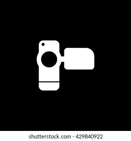 Camcorder Icon On Black Background