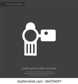 camcorder icon, on dark background