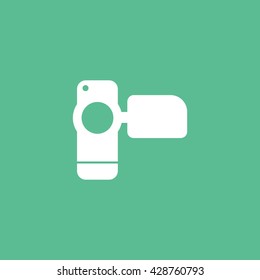 Camcorder Icon On Green Background