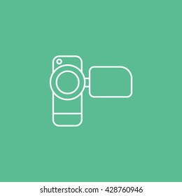 Camcorder Icon On Green Background
