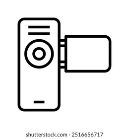 camcorder icon. Outline style design isolated on white background