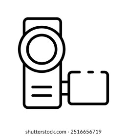 camcorder icon. Outline style design isolated on white background