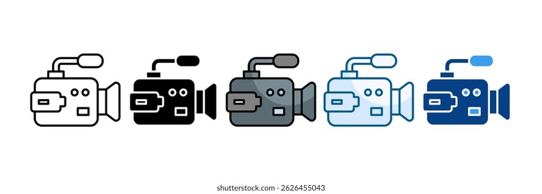 Camcorder Icon Set Multiple Style Collection