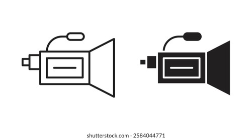 Camcorder icon set in thin line. vector illustrations for web