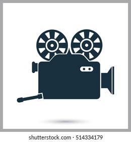 Camcorder icon. Simple design for web and mobile