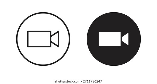 Ícone da videocâmera em formato simples de vetor moderno. Pacote de ícones EPS