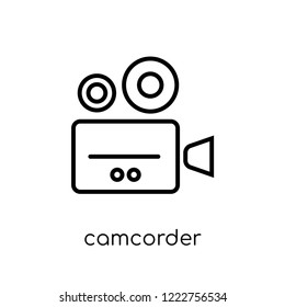 camcorder icon. Trendy modern flat linear vector camcorder icon on white background from thin line Electronic devices collection, outline vector illustration