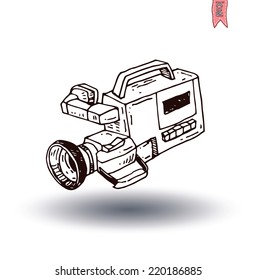 camcorder icon, vector illustration