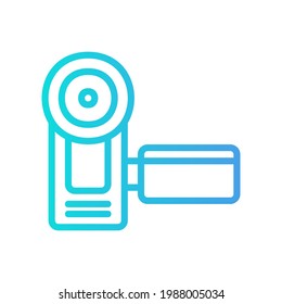 Icono de videocámara en estilo gradiente sobre multimedia para cualquier proyecto, uso para presentación de aplicaciones móviles del sitio web
