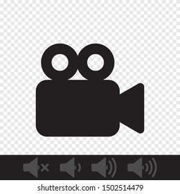 Camcorder icon. Vector illustration on a transparent background.