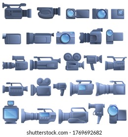 Camcorder-Symbole gesetzt. Cartoon-Set von Camcorder-Vektorsymbol für Webdesign