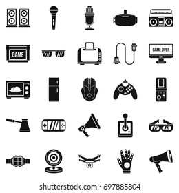 Camcorder icons set. Simple set of 25 camcorder vector icons for web isolated on white background