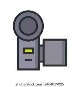 Camcorder illustrated on white background