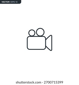 Camcorder, linear style sign for mobile concept and web design. Symbol, logo illustration. Pixel perfect vector graphics