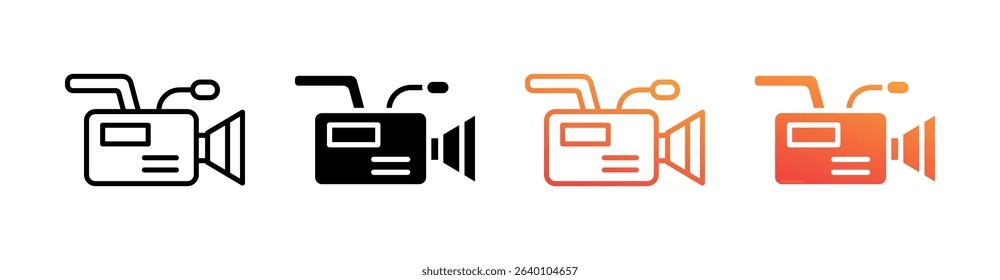 Camcorder Multi Style Icon Set Vector