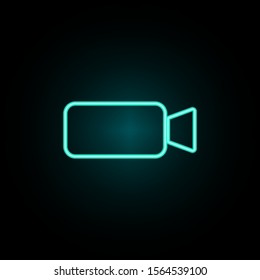 Camcorder neon icon. Simple thin line, outline vector of web icons for ui and ux, website or mobile application