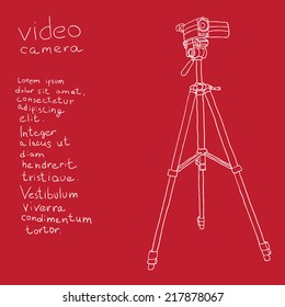 camcorder on a tripod. background