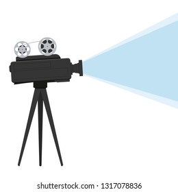 
Camcorder on a tripod. Vector illustration on white background.