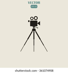camcorder on a tripod vector illustration