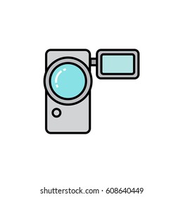 Camcorder outline colored icon