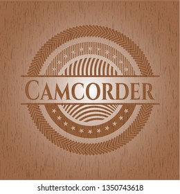 Camcorder realistic wooden emblem