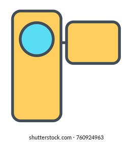 Camcorder Thin Line Icon. 96x96 for Web Graphics and Apps.  Video Camera Simple Minimal Pictogram. Vector