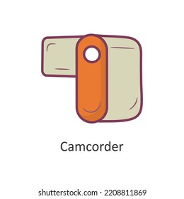 Camcorder Vector Umriss Icon Design Illustration. Reisesymbol auf weißem Hintergrund EPS10-Datei