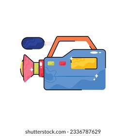 Camcorder vector filled outline Sticker. EPS 10 file