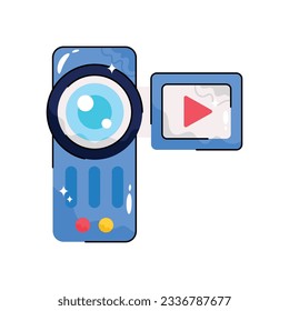 Camcorder vector filled outline Sticker. EPS 10 file