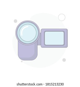 Ilustración plana del vector del camascopio sobre fondo blanco