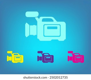 Camcorder, vector icon. A flat illustration of a video camera.