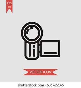 Camcorder vector icon, illustration symbol