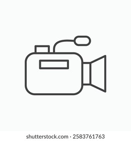 Camcorder vector icon isolated in black line