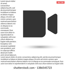 Camcorder  vector icon  , lorem ipsum Flat design