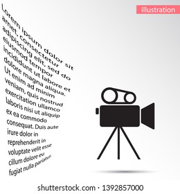 Camcorder Vector icon . Lorem Ipsum Illustration design