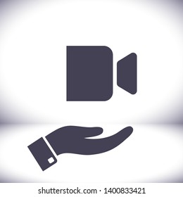 Camcorder  vector icon  , lorem ipsum Flat design