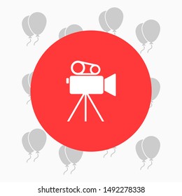 Camcorder Vector icon . Lorem Ipsum Illustration design