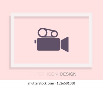 Camcorder Vector icon . Lorem Ipsum Illustration design