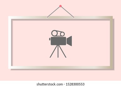 Camcorder Vector icon . Lorem Ipsum Illustration design