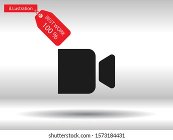 Camcorder vector icon , lorem ipsum Flat design