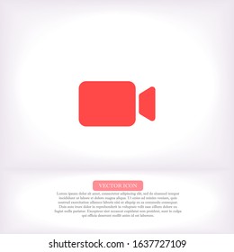 Camcorder vector icon , lorem ipsum Flat design