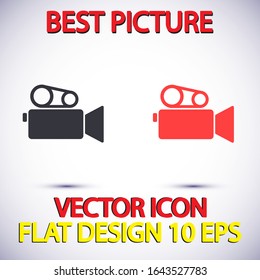 Camcorder Vector icon . Lorem Ipsum Illustration design