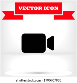 Camcorder vector icon , lorem ipsum Flat design