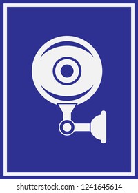 camcorder vector icon on blue background, Video icon