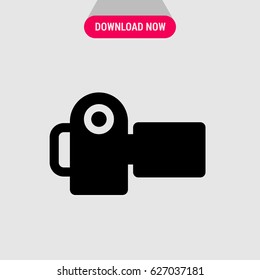 Camcorder Vector Icon, The symbol of videocamera. Simple, modern flat vector illustration for mobile app, website or desktop app 
