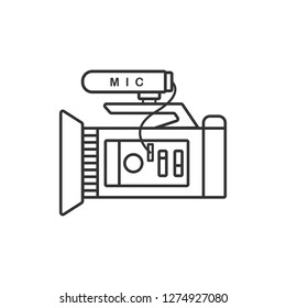 Camcorder vector icon,Side view of Camera,Flat design.