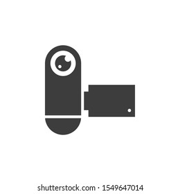 Camcorder vector illustration. Glyph style icon