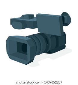 Camcorder. Video camera vector illustration. Digital video isometric icon. Part of set.