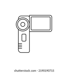 Camcorder, Video Recorder Icon In Line Style Icon, Isolated On White Background